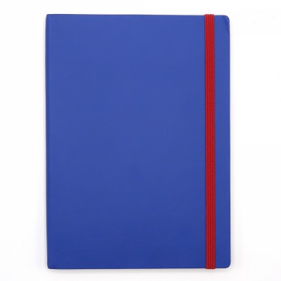 Agenda notes A5 Velvet cu elastic albastru royal foto