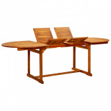 Masă grădină vidaXL, lemn masiv acacia, extensibilă (160-240)x100x75 cm, maro