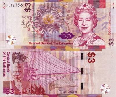 BAHAMAS 3 dollars 2019 UNC!!! foto