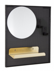 Oglinda de perete cu rama din metal si etajera 31 cm x 10 cm x 37 h foto
