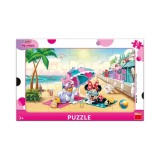 Puzzle cu rama - Minnie si Daisy la plaja (15 piese) PlayLearn Toys, Dino