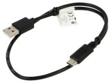 Cablu USB 2.0 A la C 0,5m negru aurit Fire: Cu