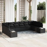 Gossi set canapele gradina cu 10 piese si perne in ratan negru