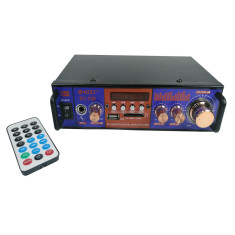 Amplificator digital, 2x25 W, Bluetooth, telecomanda, intrare microfon USB-SD, multicolor foto