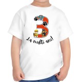 Tricou copii, aniversare La multi ani, tematica Patrula Catelusilor (Paw Patrol), pentru baieti, 3 ani