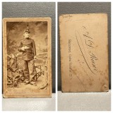 CDV Atelier Romania Bucuresti Bucuresci Bucarest A.D. Reiser - Barbat in uniforma Carol I
