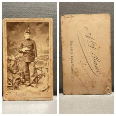 CDV Atelier Romania Bucuresti Bucuresci Bucarest A.D. Reiser - Barbat in uniforma Carol I