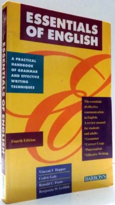 ESSENTIALS OF ENGLISH by VINCENT F. HOOPER, CEDRIC GALE, RONALD C. FOOTE, BENJAMIN W. GRIFFITH, FOURTH EDITION , 1990 foto