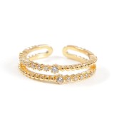 Inel placat cu aur model dublu cu detalii elegante