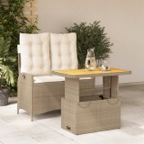 Gossi set mobilier de gradina, 2 piese, cu perne, bej, poliratan