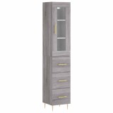 Cumpara ieftin Dulap inalt, gri sonoma, 34,5x34x180 cm, lemn prelucrat