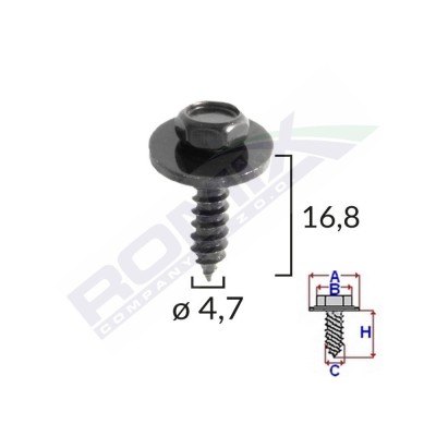 SURUB UNIVERSAL FIXARE NEGRU 4.7X16.8MM SET 10 BUC 61671 foto