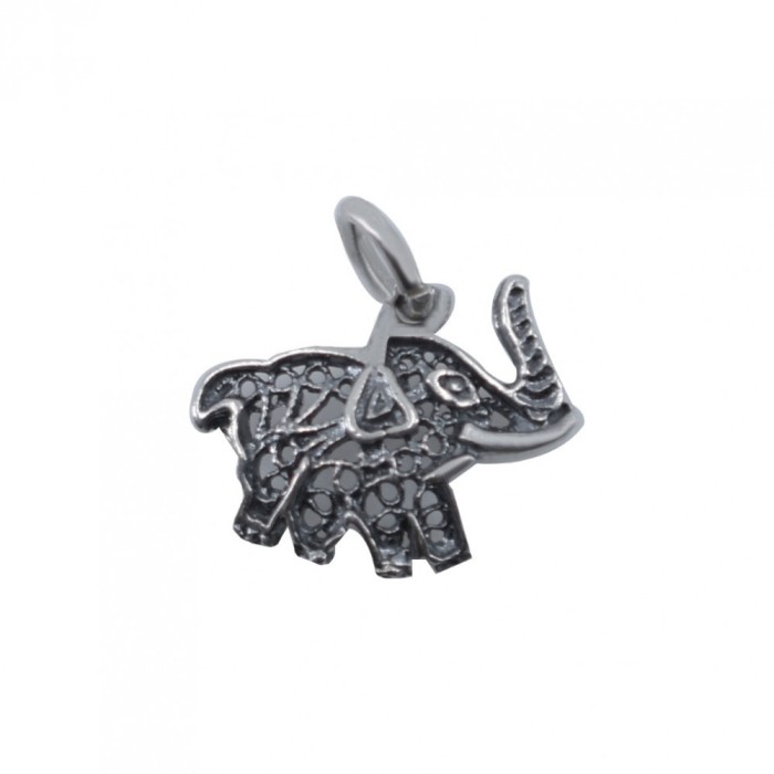 Pandantiv din argint 925 elefant filigran oxidat