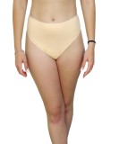 Cumpara ieftin Chilot clasic dama, din bumbac elastic, cu talie inalta - Bej - L