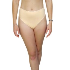 Chilot clasic dama, din bumbac elastic, cu talie inalta - Bej - 3XL