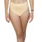 Chilot clasic dama, din bumbac elastic, cu talie inalta - Bej - M