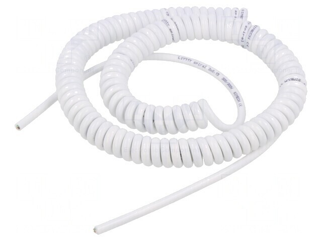 Cablu spiralat alb PUR 6x0,15mm2 300V 2m