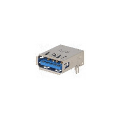 Conector USB A, clichet PCB, pentru PCB, AMPHENOL, GSB311A31CEU, T137984