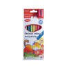 Set 12 Creioane Colorate Triunghiulare Daco + Ascutitoare, Mina 3mm, Lemn Sustenabil