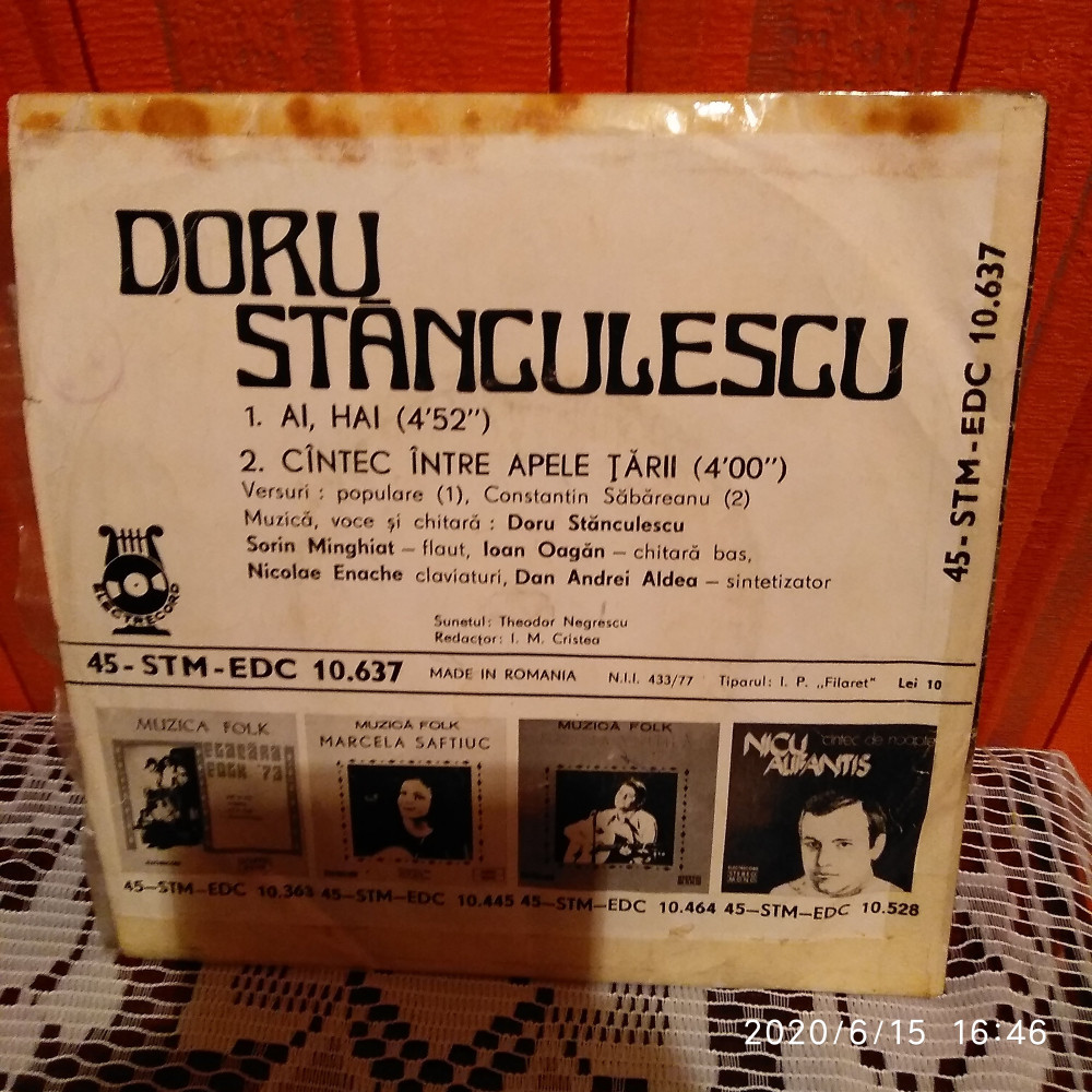 Y- Doru Stănculescu ‎– Ai, Hai VINIL 7 " | Okazii.ro