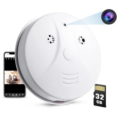 Camera Spion Detector de fum iUni D101, 32GB, Wi-Fi, Vizualizare 4K foto