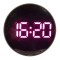Ceas digital de masa cu led mov,termometru,functie 12/24 h,rotund,oglinda