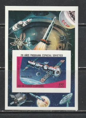 Guinea Ecuatoriala 1978 - 20 de Ani Programul Spatial Sovietic S/S 1v MNH foto