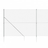 Gard plasa de sarma cu tarusi de fixare, argintiu, 2,2x25 m GartenMobel Dekor, vidaXL