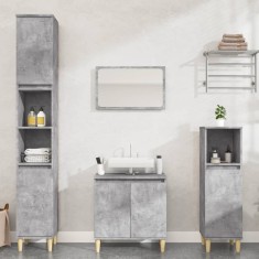 vidaXL Set mobilier de baie, 3 piese, gri beton, lemn compozit 3185585