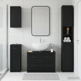 Cumpara ieftin Set de dulapuri pentru baie, 4 piese UTRECHT Negru