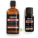 Pachet Ulei Caprilis (Ulei de Cocos Fractionat) 100ml + Vitamina E - Uz Cosmetic 10ml