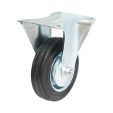 Roata fixa industriala 100x30 mm din cauciuc plin, placa otel, 55 kg