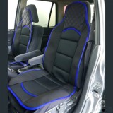 2 x Huse Scaune Auto Masini Universal Negru Albastru Piele Textil