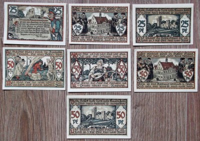 Germania lot 7 notgeld 25 + 50 pfennig 1921 Raguhn aUNC / UNC ** foto