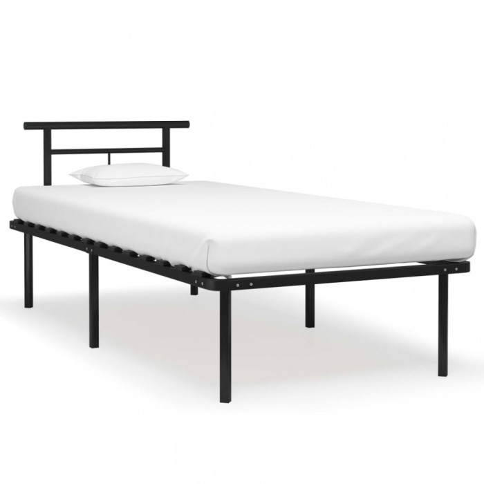 vidaXL Cadru de pat, negru, 90 x 200 cm, metal 324820