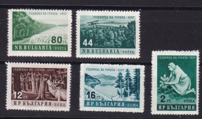 Bulgaria 1957 flora ocrotirea padurii MI 1035-1039 MNH w59 foto