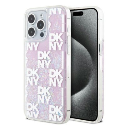 Husa pentru iPhone 15 Pro Max - DKNY Hardcase Liquid Glitter Multilogo (DKHCP15XLCPEPP) - Pink foto