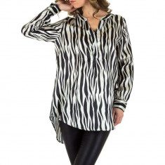 Bluza trendy, asimetrica, cu imprimeu zebra foto