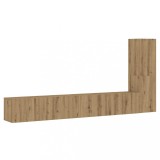 Cumpara ieftin Dulapuri TV montate pe perete 3 buc. stejar artizanal lemn