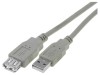 VCOM Cablu USB A - USB A 2.0 5m Gri PVC Dublu Ecranat Contacte Nichelate