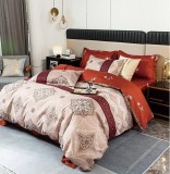 Cumpara ieftin Lenjerie Pat Mihai Fx028, Bumbac, 4 Piese, Fara Elastic, Bej, Portocaliu