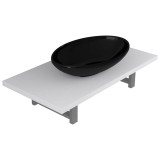 Cumpara ieftin Set mobilier de baie, 2 piese, alb, ceramica