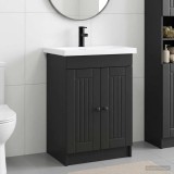 Cumpara ieftin Set de mobilier pentru baie Negru 56 x 37,5 x 81 cm