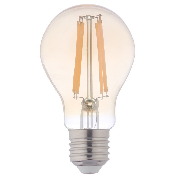 Bec LED filament Hoff clasic A60 E27 10W 1200lm lumina calda 2500 K, auriu, dimabil