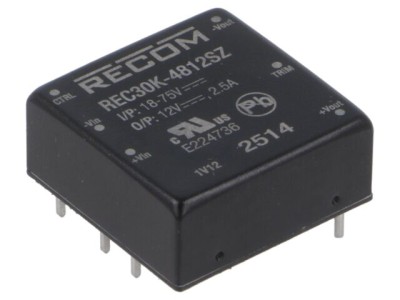 Convertor DC/DC RECOM 30W 36-75V intrare 12V 2,5A ieșire foto