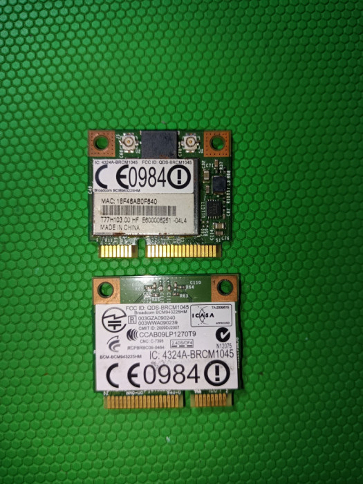 Placa de retea wlan mini PCIe half Broadcom BCM943225HM 300mbps 802.11b/g/n