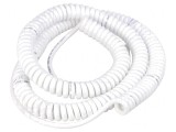 Cablu spiralat neecranat 3x0.15mm2 PUR alb 0.8m-3.2m 300V