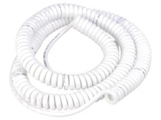 Cablu spiralat neecranat 3x0.15mm2 PUR alb 0.8m-3.2m 300V
