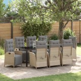 Cumpara ieftin Set de masă pentru grădină 9 pcs Bej Rattan poli