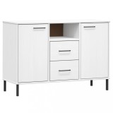 Cumpara ieftin Servanta cu picioare metalice &bdquo;OSLO&rdquo; alb 113x40x77 cm lemn